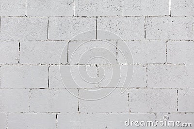 Brick wall painted on white Stock Photo