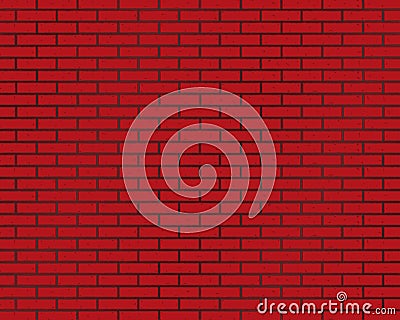 brick wall of red color or brick background Vector Illustration