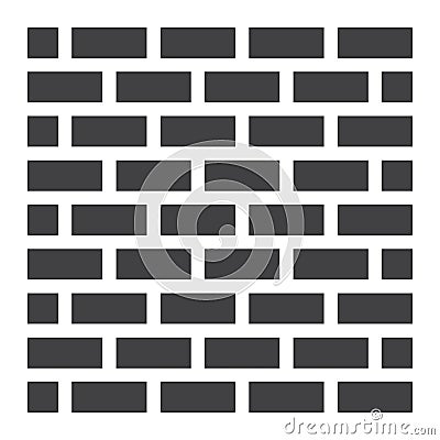 Brick wall solid icon, security and build Vector Illustration