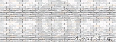 Brick Wall Texture Background. Digital llustration of White Color Brickwall. Seamless Pattern in Loft Style. Vector Illustration. Vector Illustration