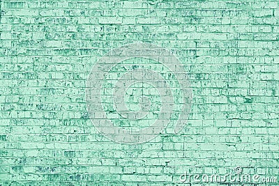 Brick wall with unusual green bricks Stock Photo