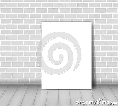 Brick wall with white paper sheet vector Vector Illustration