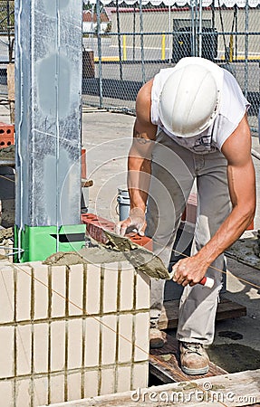 Bricklayer Stock Photo