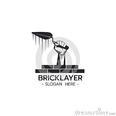 Bricklayer logo template vector illustration Vector Illustration