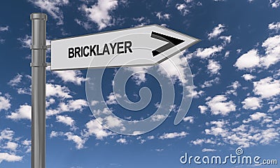 Bricklayer traffic sign Stock Photo