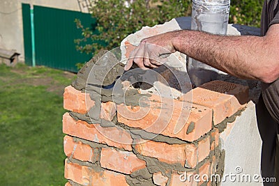 Bricklaying builder Stock Photo