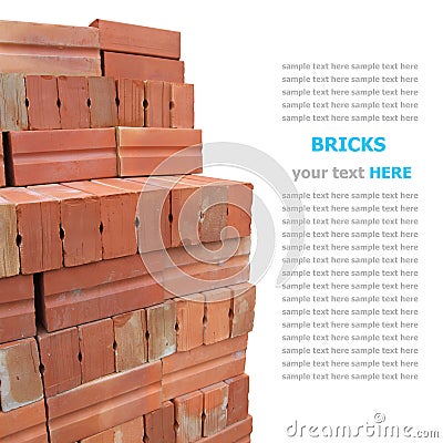 Bricks isolated on white background Stock Photo