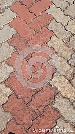 Bricks by road Stock Photo