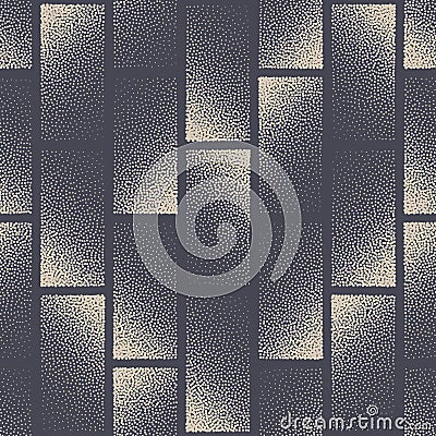 Bricks Seamless Pattern Stippled Geometric Texture Vector Abstract Background Vector Illustration