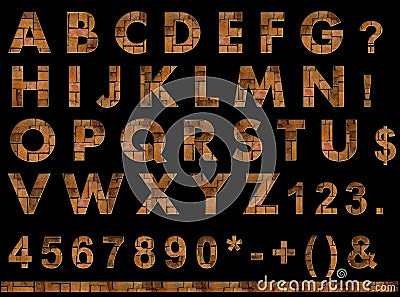 Bricks font Stock Photo