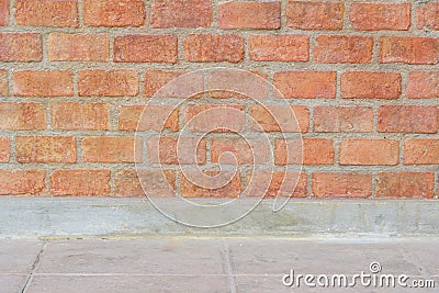 bricks wall background and floor Stock Photo