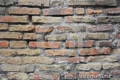 Bricks wall almost breaks Stock Photo