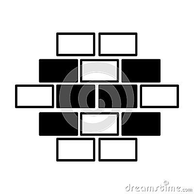 Bricks wall construction icon Vector Illustration