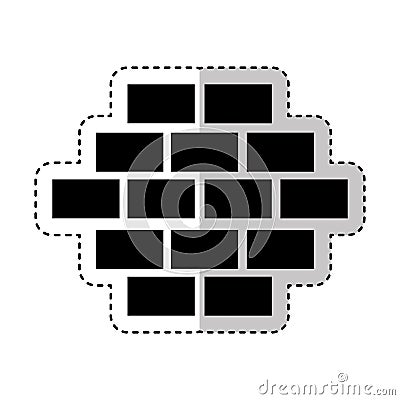 Bricks wall construction icon Vector Illustration