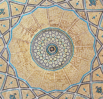 Brickwork inside dome of the mosque Stock Photo