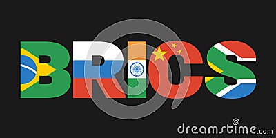 BRICS - Brazil, Russia, India, China and South Africa Vector Illustration