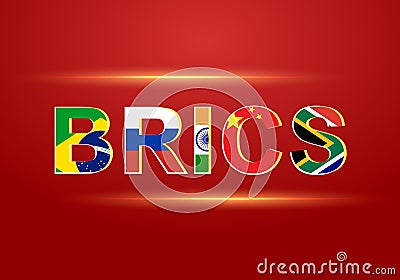 BRICS alias Brazil Russia India China South Africa Vector Illustration