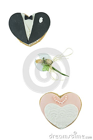 Bridal cookies and sugared almonds Stock Photo