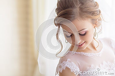 Bridal makeup wedding ceremony Stock Photo