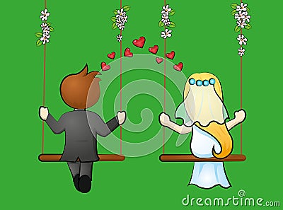 Bridal pair Vector Illustration