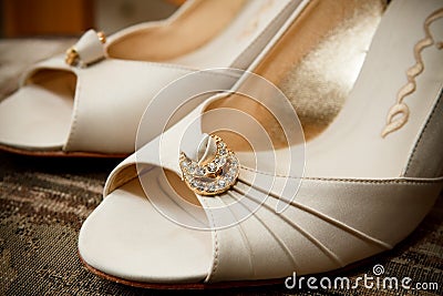 Bridal shoes Stock Photo