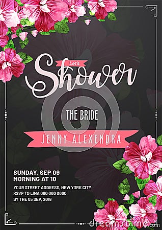 Bridal Shower invitation card template Stock Photo