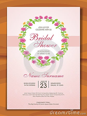 Bridal Shower Invitation with lovely design Stock Photo