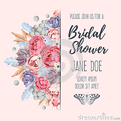 Bridal shower invitation Vector Illustration