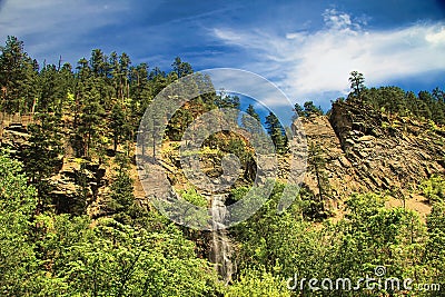 Bridal Veil Falls, Spearfish, South Dakota. Stock Photo