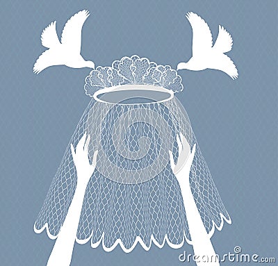 Bridal veil Vector Illustration