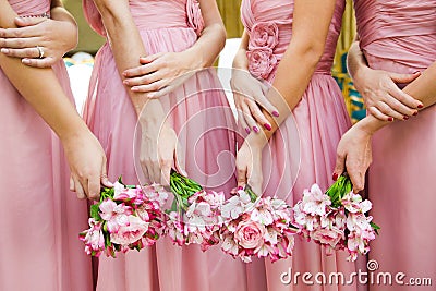 Bridal wedding flowers and brides bouquet Stock Photo