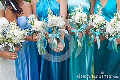 Bridal wedding flowers and brides bouquet Stock Photo