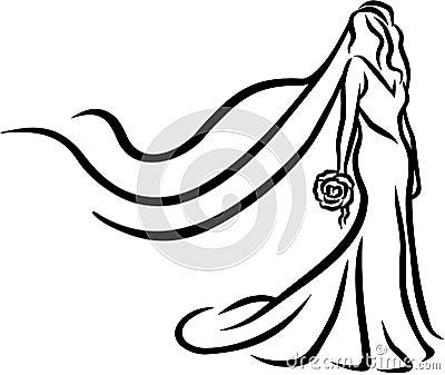 Bride abstract caligraphy Vector Illustration