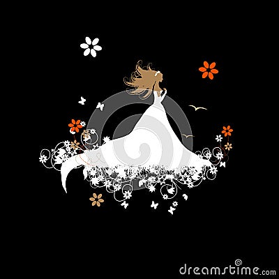 Bride beautiful, illustration Vector Illustration