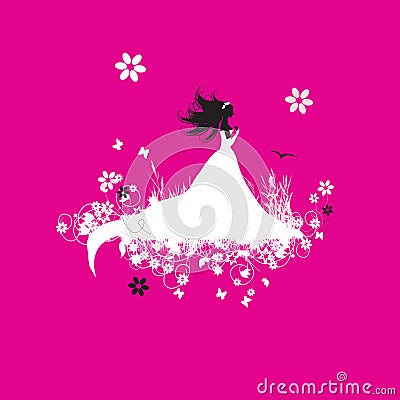 Bride beautiful, vector illustration Vector Illustration