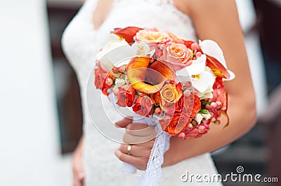 Bride with Bouquet Stock Photo