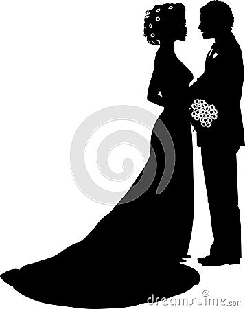 Bride and groom Vector Illustration