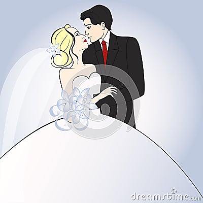 Bride and Groom Vector Illustration