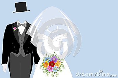 Bride and groom Vector Illustration