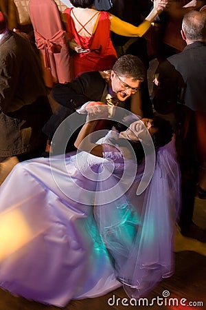 Bride and groom dancing Stock Photo