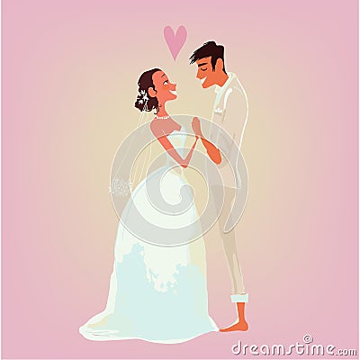 The bride and groom Vector Illustration