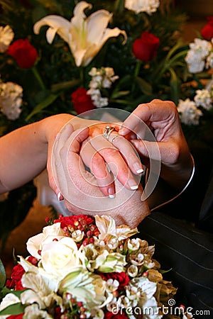 Bride and Groom Hands with Rings 2 Stock Photo