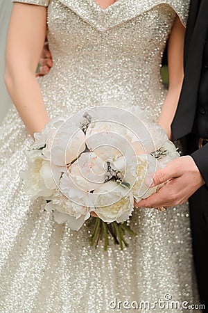 Bride at a wedding ceremony. Stock Photo