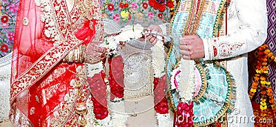 The bride and groom at the Indian Wedding Stock Photo