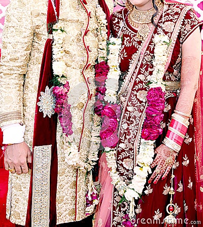 The bride and groom at the Indian Wedding Stock Photo
