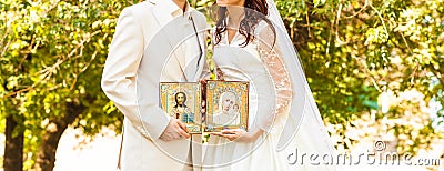 Bride and groom after orthodox wedding ceremony Stock Photo