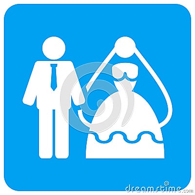 Bride And Groom Rounded Square Raster Icon Stock Photo