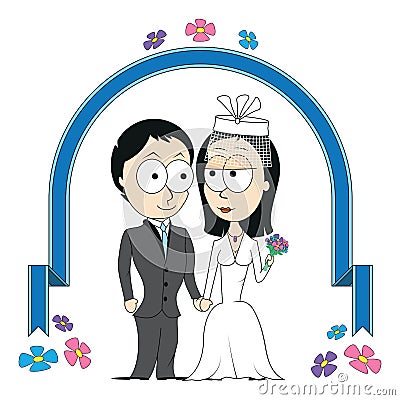 Bride and Groom Vector Illustration