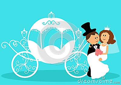 Bride and groom. Vector Illustration