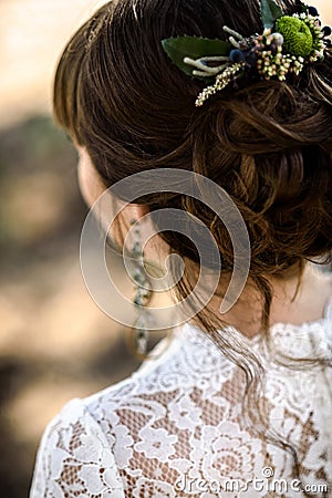 Bride hair back Stock Photo